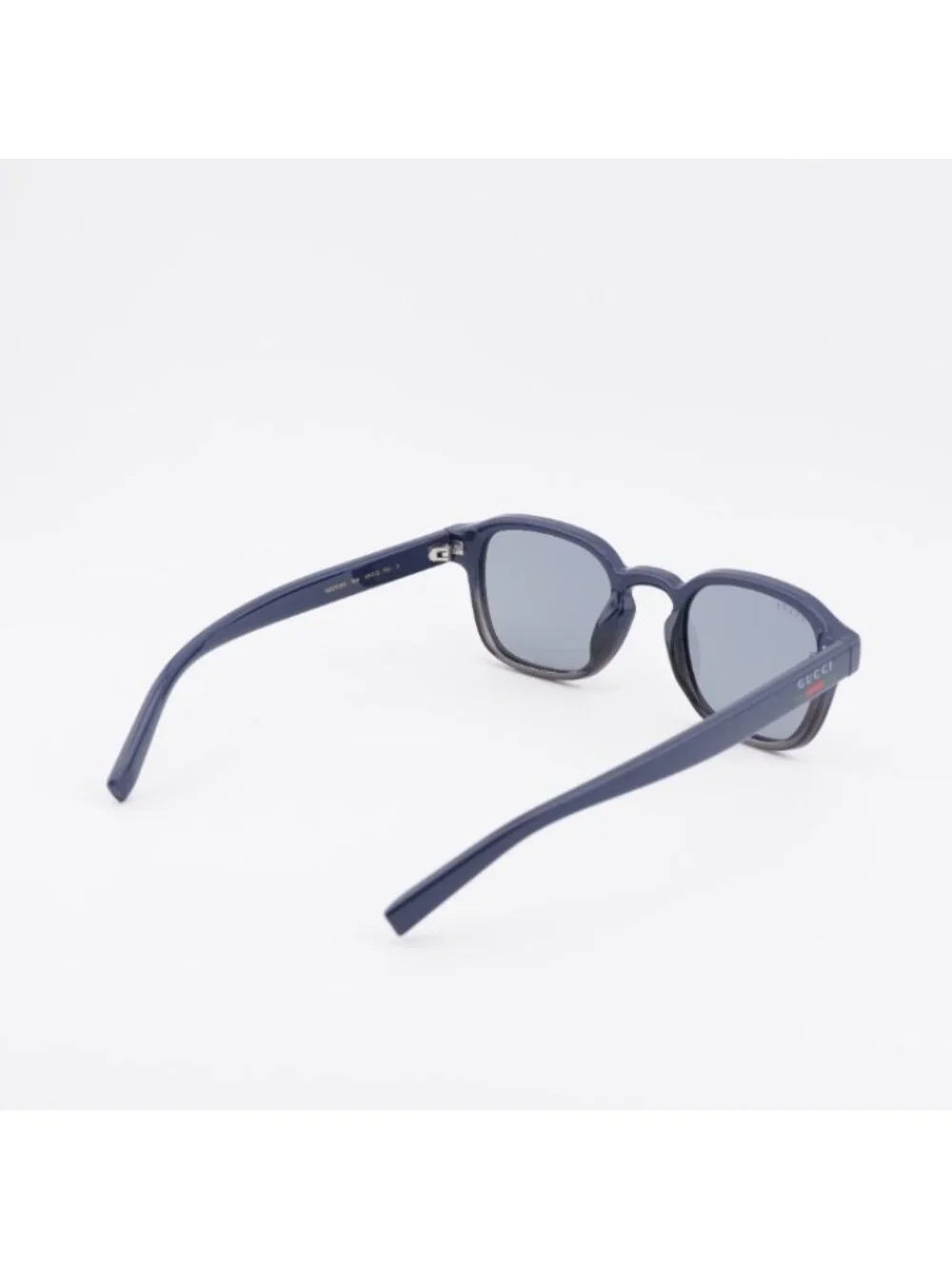 Gucci GG2106S 004 Sunglasses Blue to Grey Gradient Square Frame, Smoke Lenses